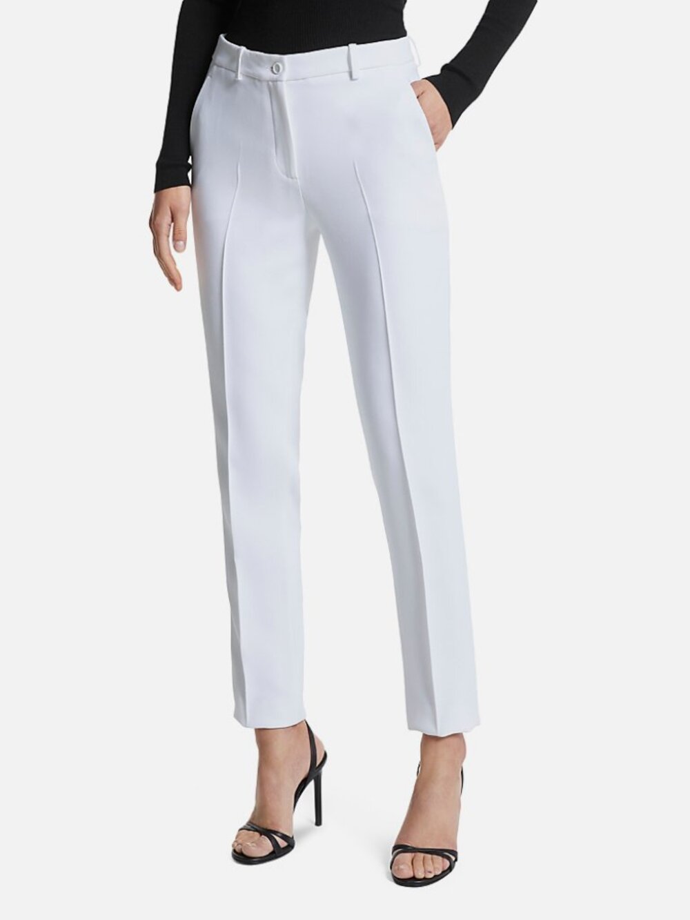 Michael Kors Women's White Samantha Crepe Sable Pants Pants Size 8